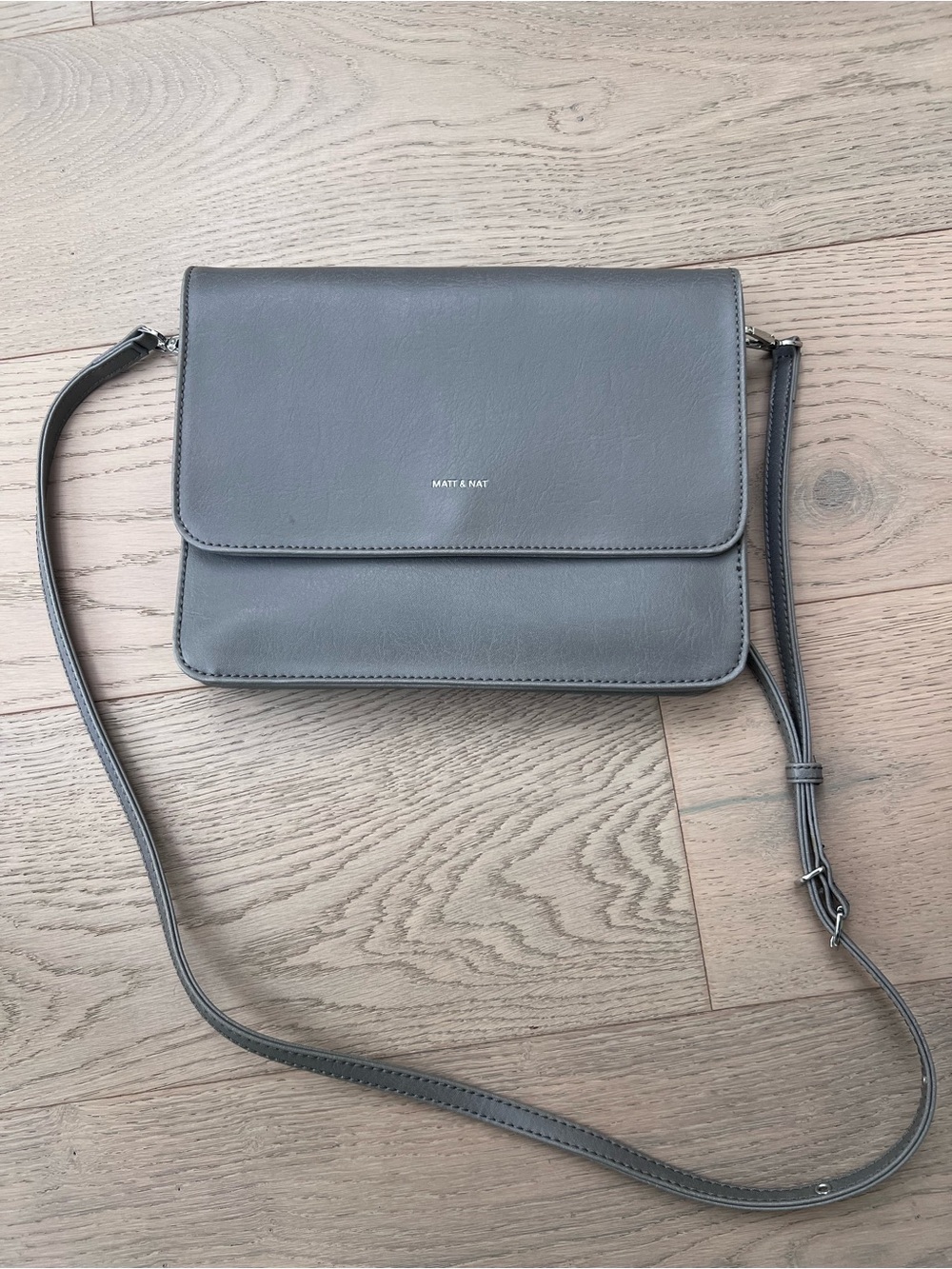 Matt & Nat Grey Vegan Leather Crossbody Purse